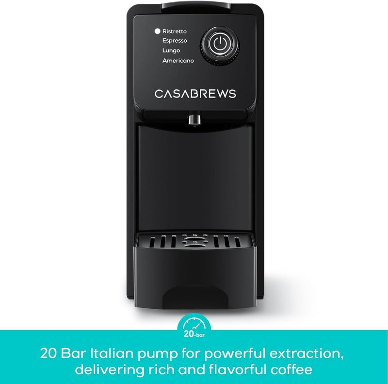 CASABREWS CM7036E Espresso Machine for Nespresso Original Pods, 20 Bar Compact Capsule Coffee Machine with 21 oz Removable Water Tank and 4 Brewing Modes, Mini Espresso Maker for Home or Office, Black - Image 3